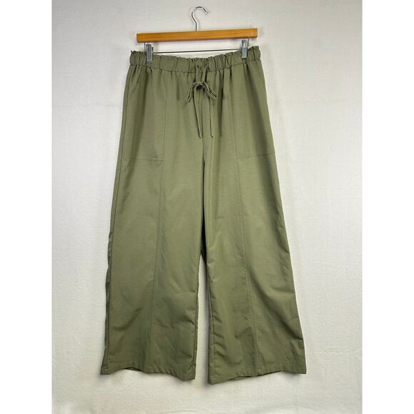Woman's Green Wide Leg Sweat Pants -Size Large Gorpecore Athleisure Activewear - Picture 1 of 11